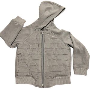 Old Navy Kids Gray Quilted Hoodie Jacket 4T